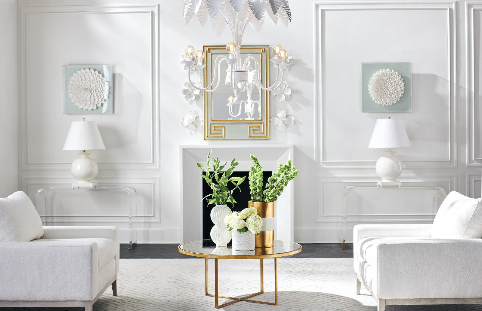 Fern Chandelier - White