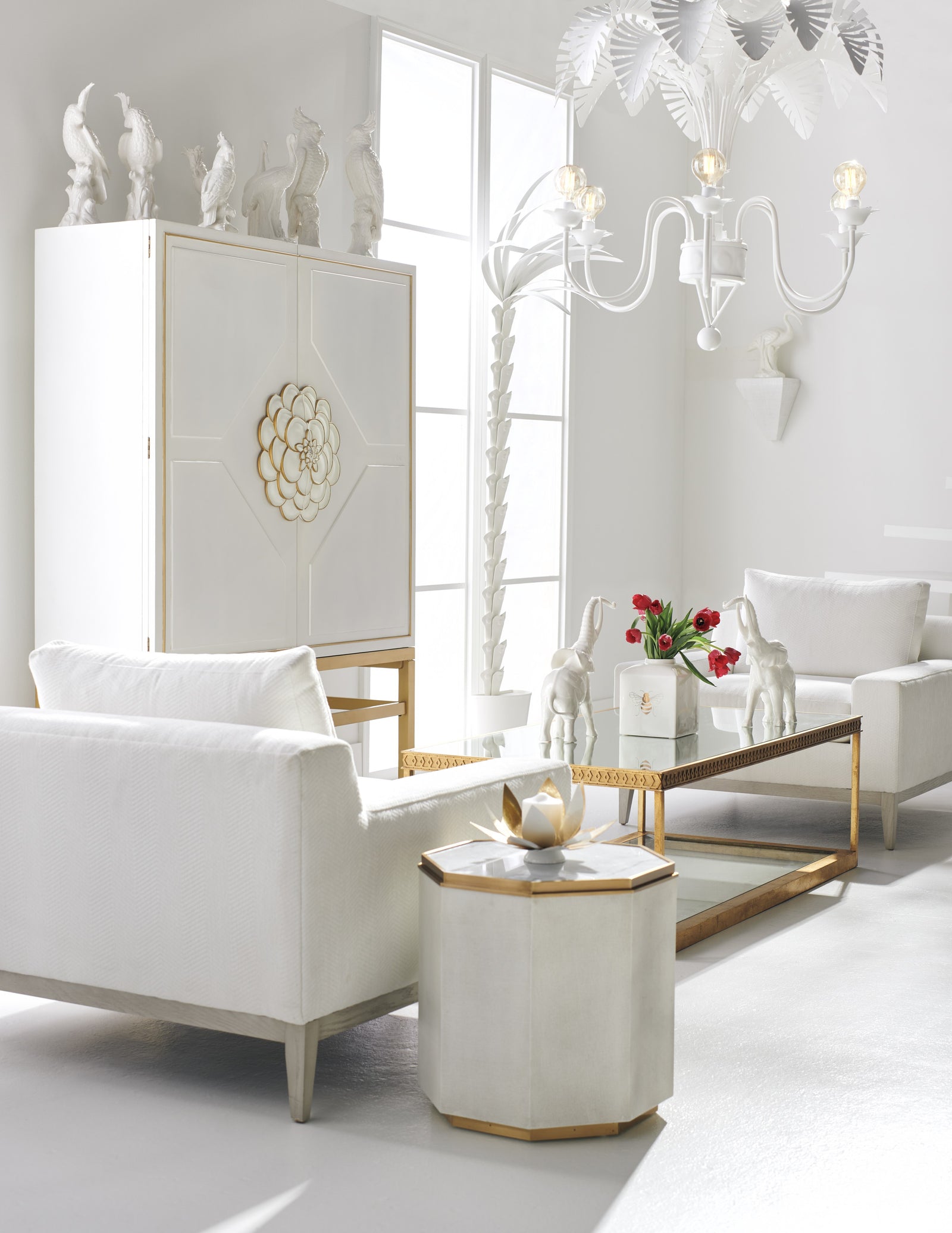 Fern Chandelier - White