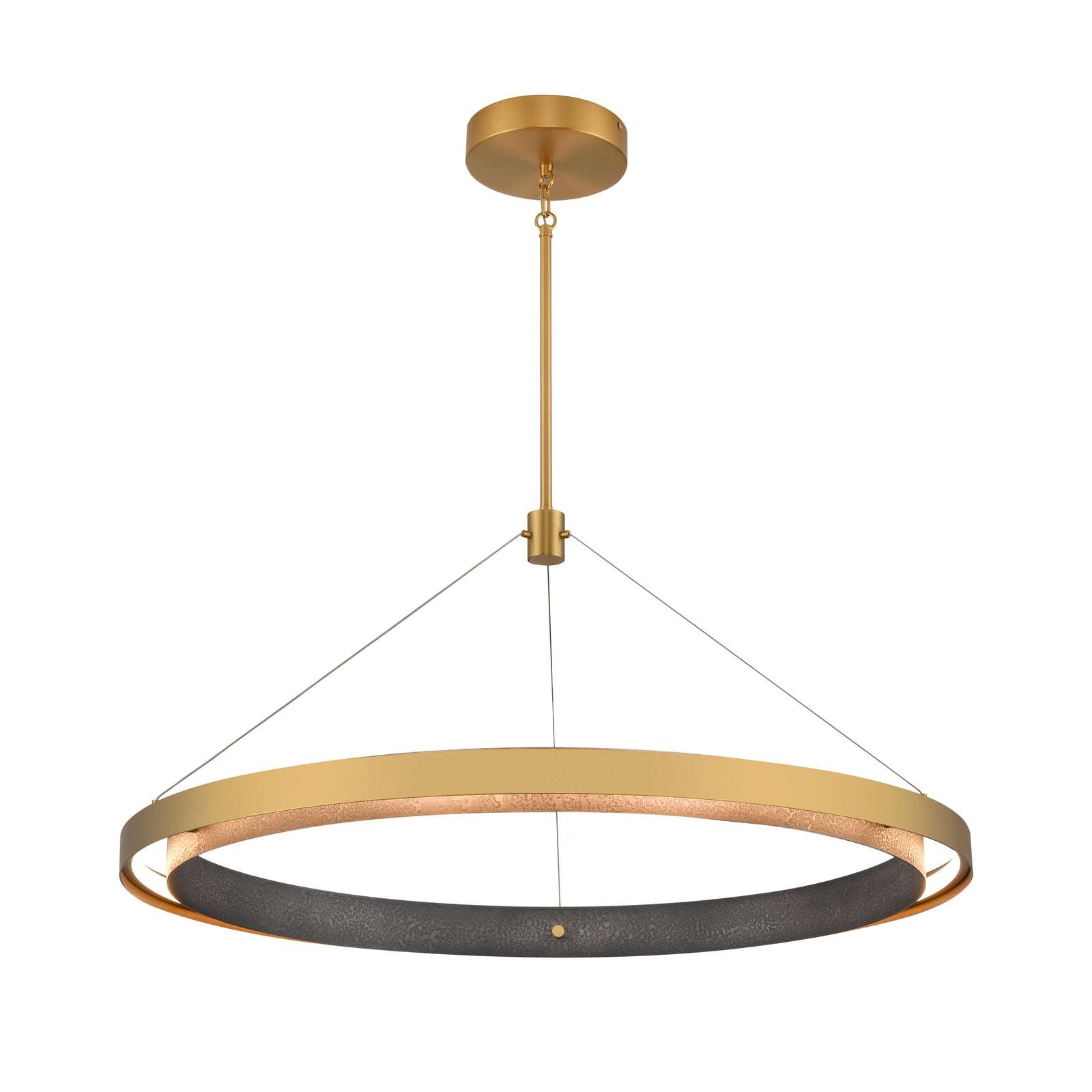Fagan 33.5'' Wide Integrated LED Chandelier - Brushed Brass with Forged Iron