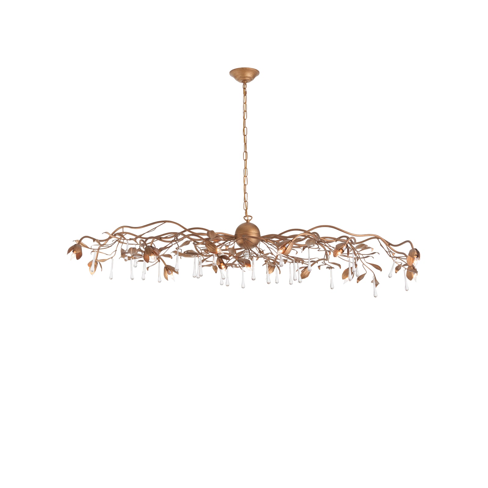 Bay Laurel Leaf Crystal Chandelier