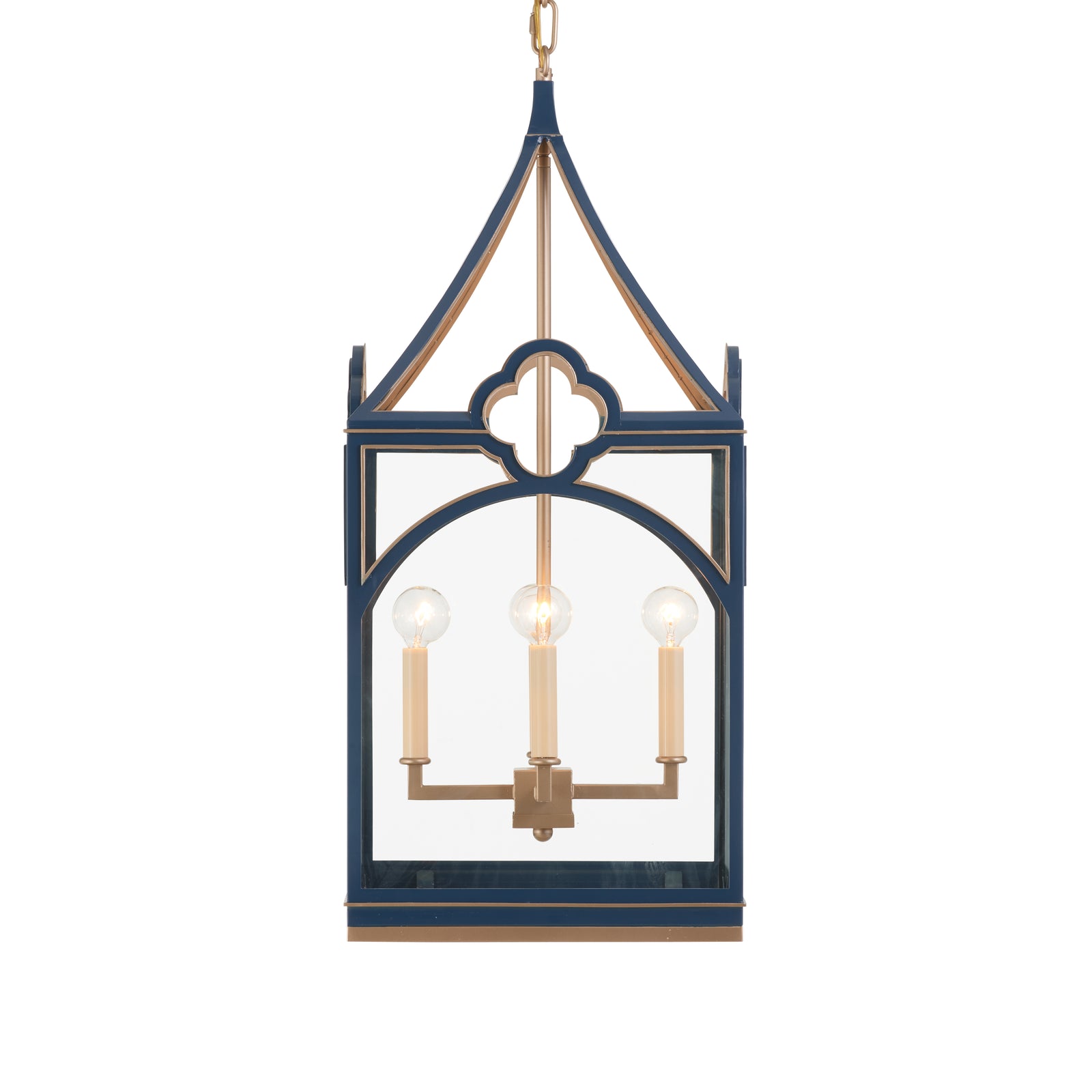Quatrefoil Lantern - Navy