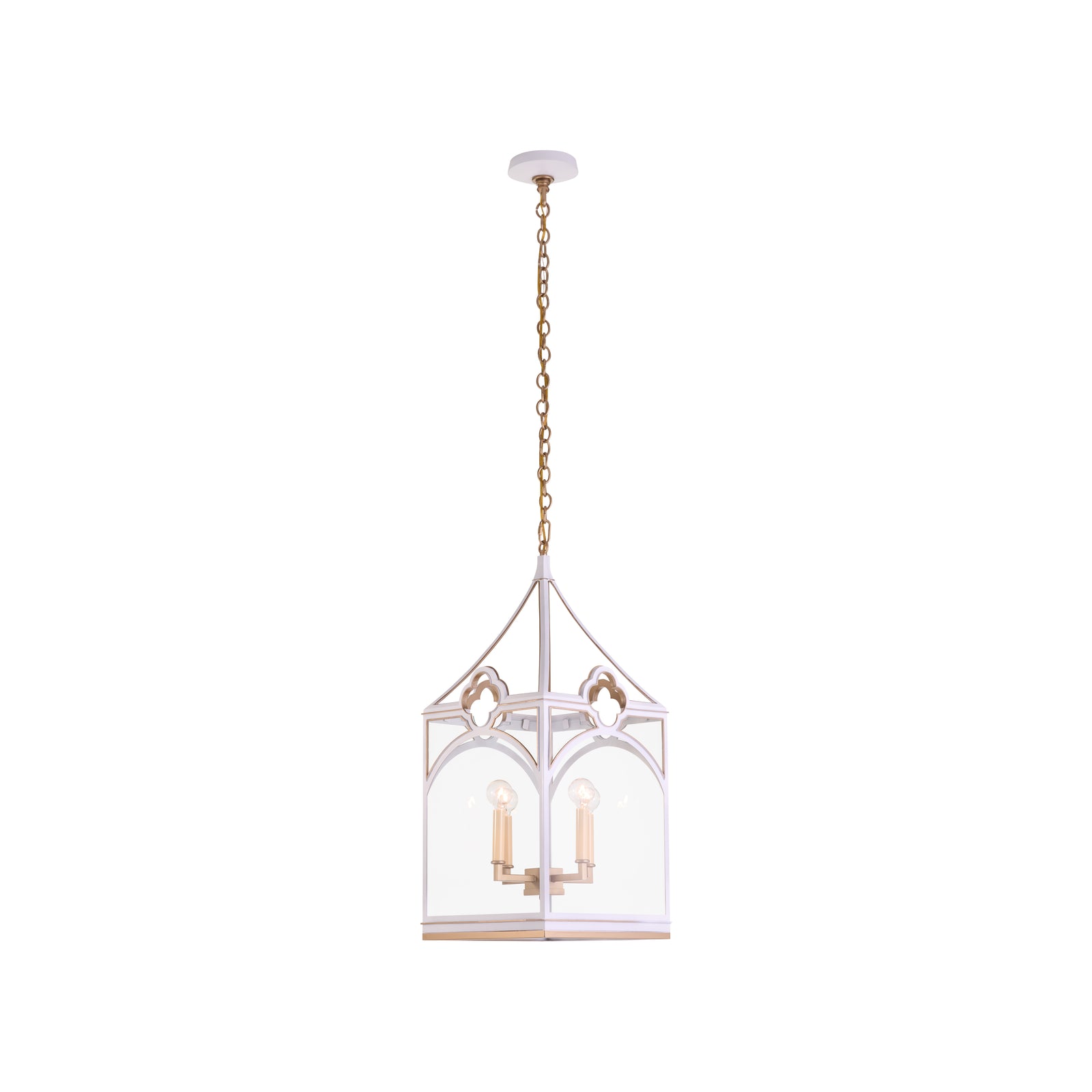 Quatrefoil Lantern - White