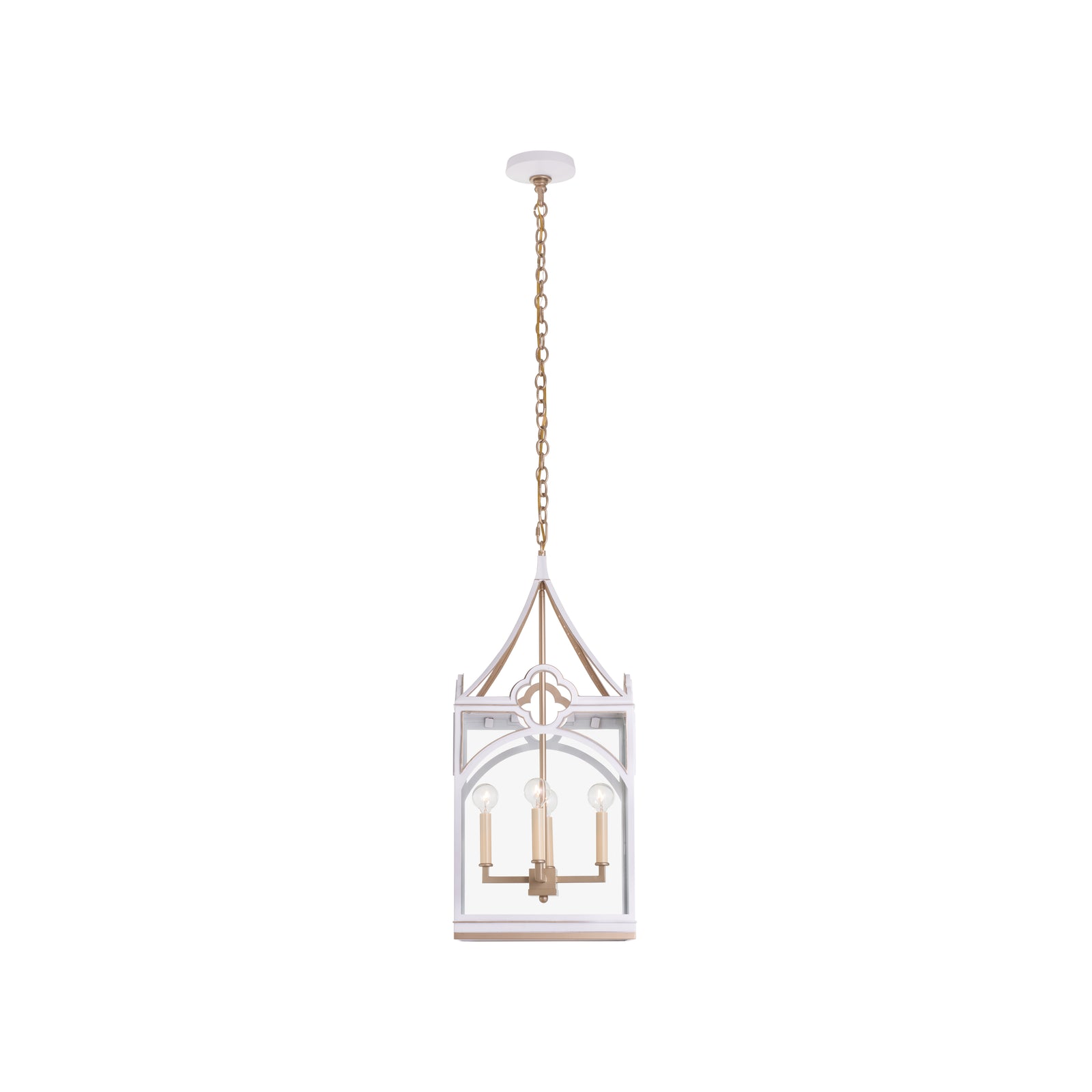 Quatrefoil Lantern - White