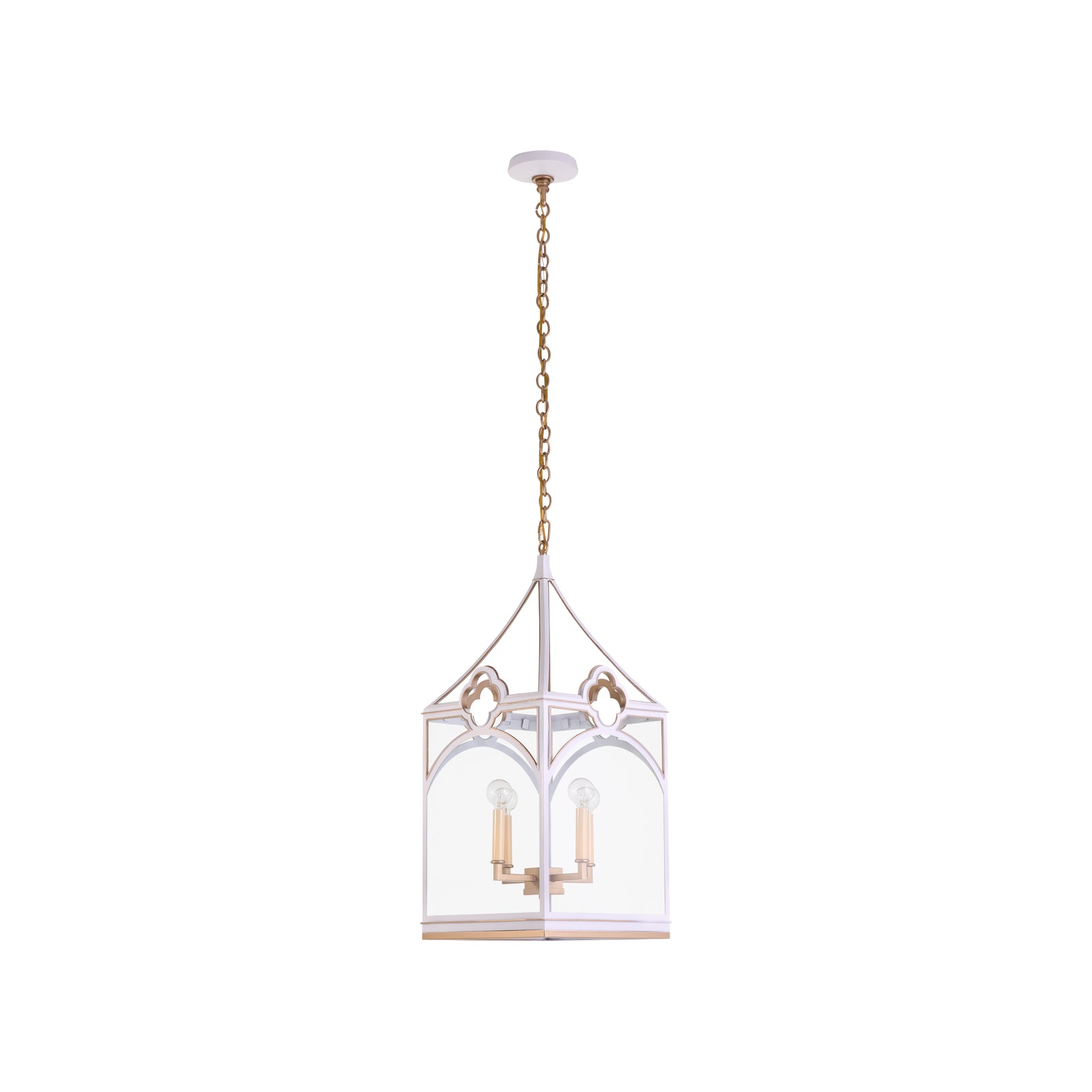 Quatrefoil Lantern - White