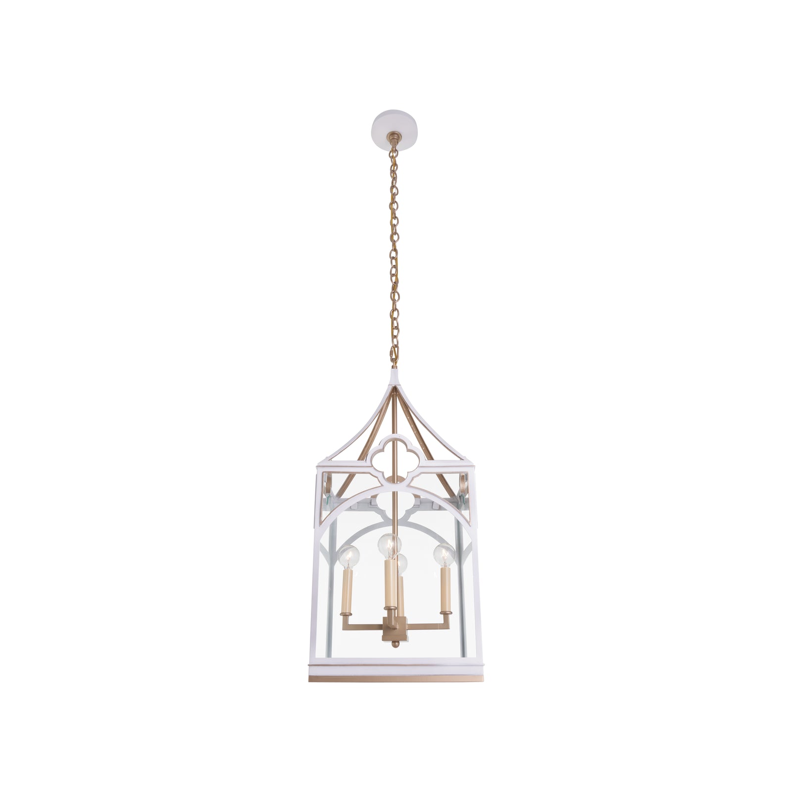 Quatrefoil Lantern - White