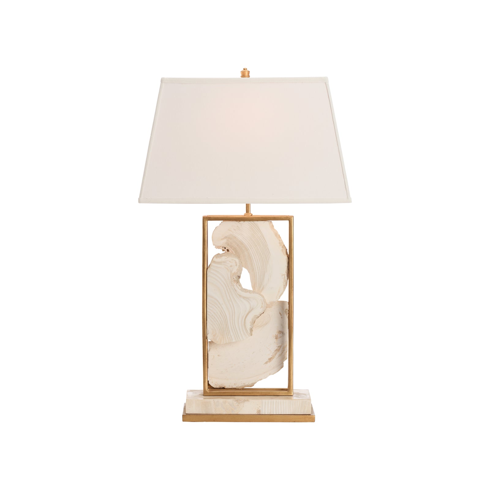 White Stone Table Lamp