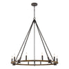 Harwell 49.5'' Wide 10-Light Chandelier - Antique Millwood