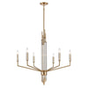 Serena 34'' Wide 6-Light Chandelier - Satin Brass