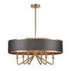 Engel 30'' Wide 6-Light Chandelier - Satin Brass with Ebony