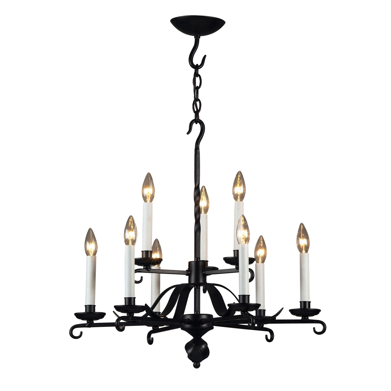 Blacksmith 27'' Wide 9-Light Chandelier - Matte Black