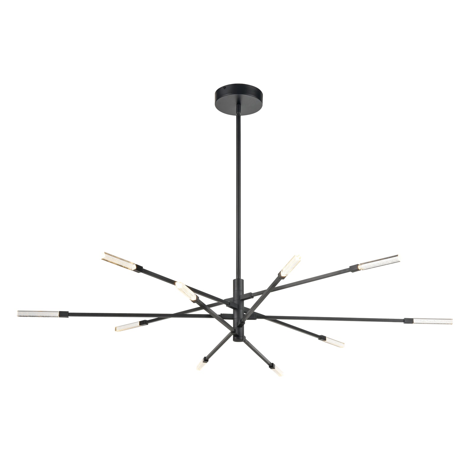 Light Streak 55.5'' Wide 10-Light Chandelier - Matte Black - Includes LED Bulb
