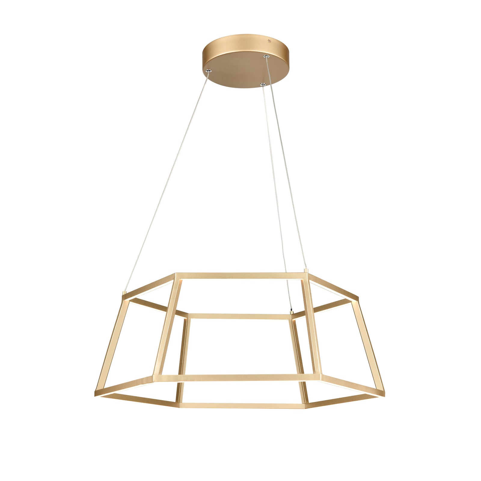 Minimalist 21'' Wide Integrated LED Chandelier - Soft Gold