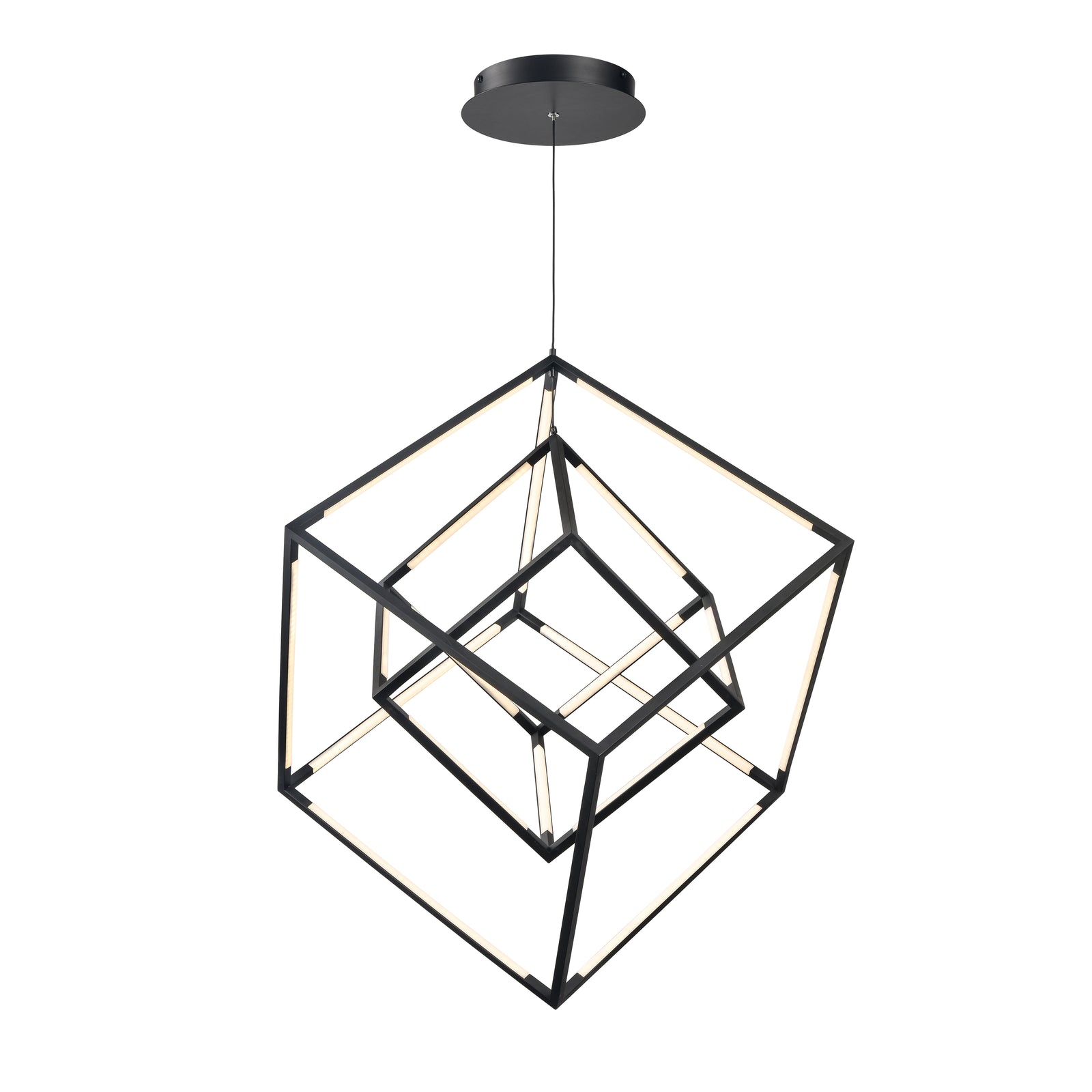 Cube Squared 17.75'' Wide Integrated LED Chandelier - Matte Black - Includes LED Bulb