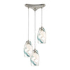 Turbulence 12'' Wide 3-Light Pendant - Satin Nickel