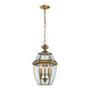 Ashford 12'' Wide 3-Light Outdoor Pendant - Antique Brass