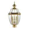 Ashford 23'' High 3-Light Outdoor Post Light - Large Antique Brass