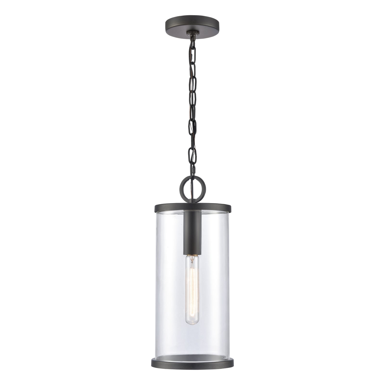 Hopkins 7.25'' Wide 1-Light Outdoor Pendant- Charcoal Black