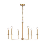 Dunne 30'' Wide 6-Light Chandelier - Lacquered Brass