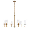 Fitzroy 34'' Wide 6-Light Chandelier - Lacquered Brass