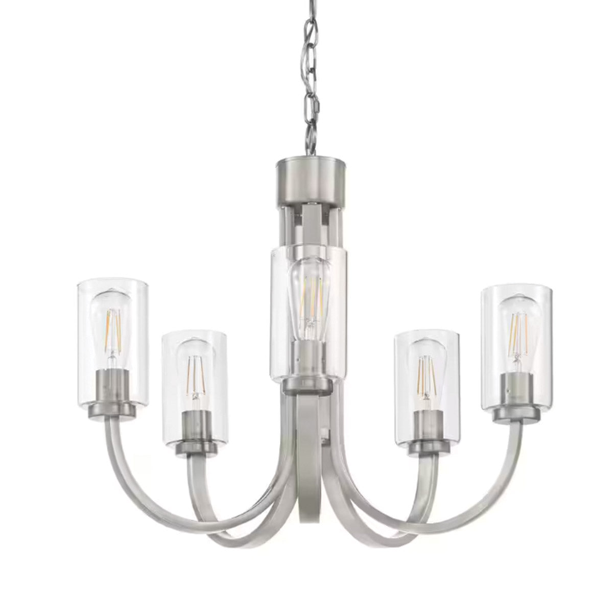 Melina 24'' Wide 5-Light Chandelier - Brushed Nickel