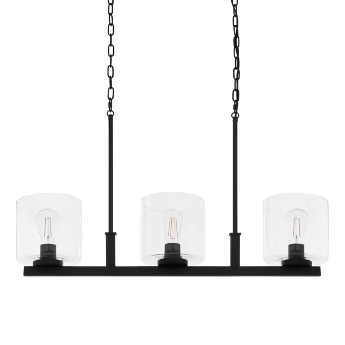 Melina 33'' Wide 3-Light Linear Chandelier - Matte Black