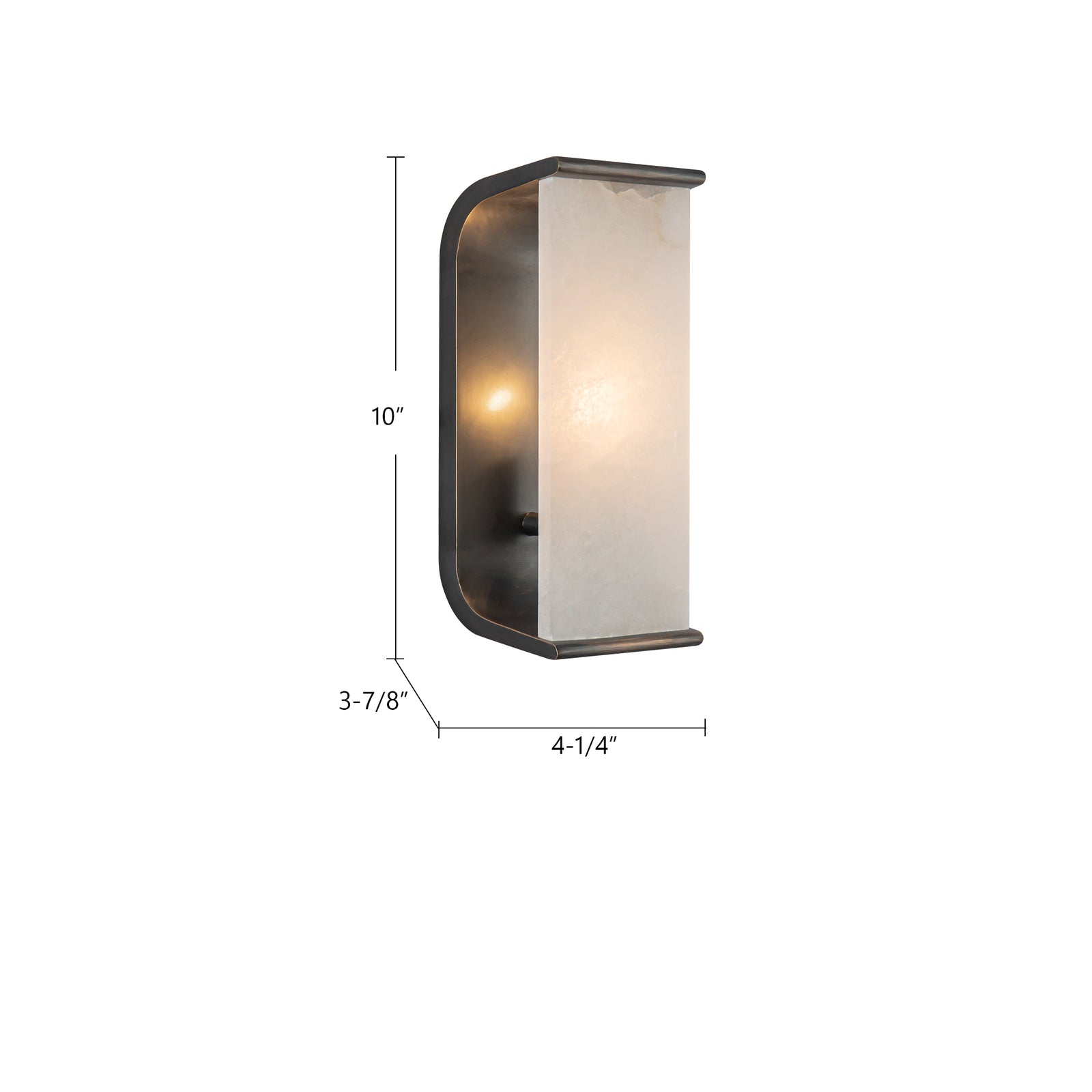 Abbott 10-in Polished Nickel/Alabaster 1 Light Wall/Vanity