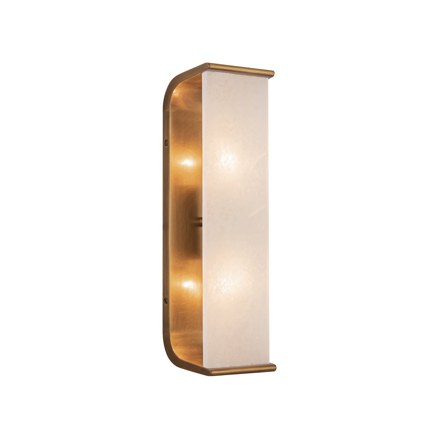 Abbott 15-in Vintage Brass/Alabaster 2 Lights Wall/Vanity