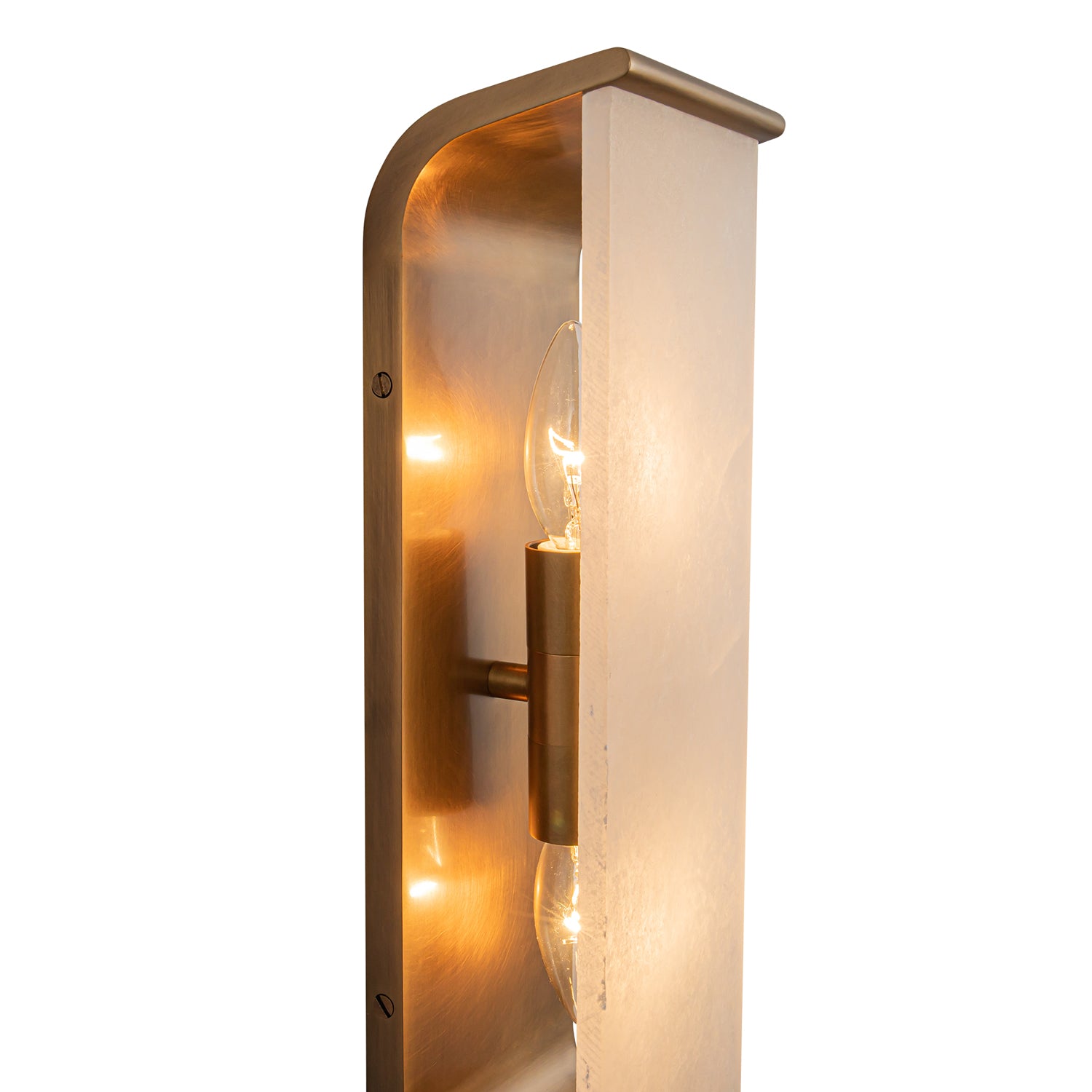 Abbott 15-in Vintage Brass/Alabaster 2 Lights Wall/Vanity