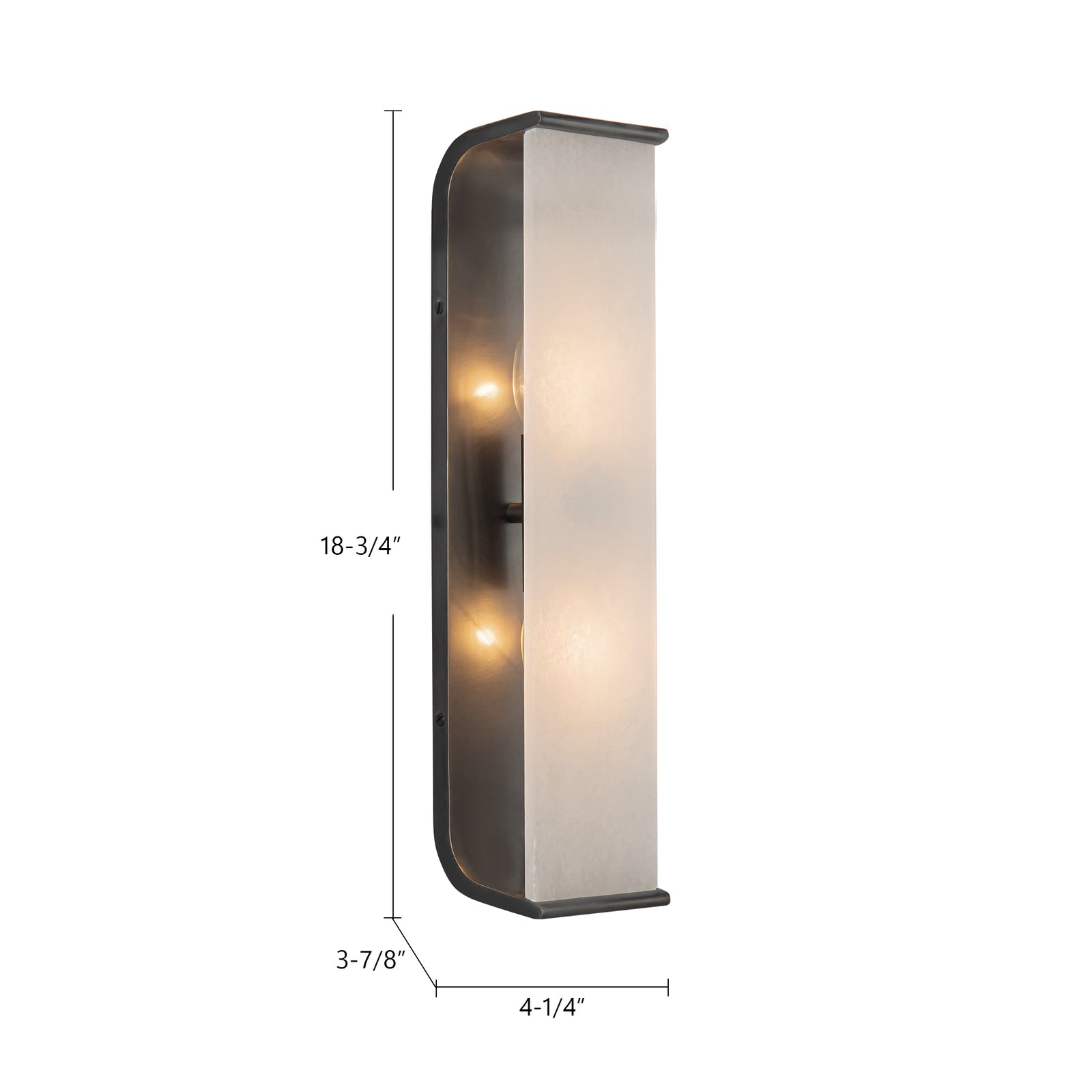 Abbott 19-in Polished Nickel/Alabaster 2 Lights Wall/Vanity