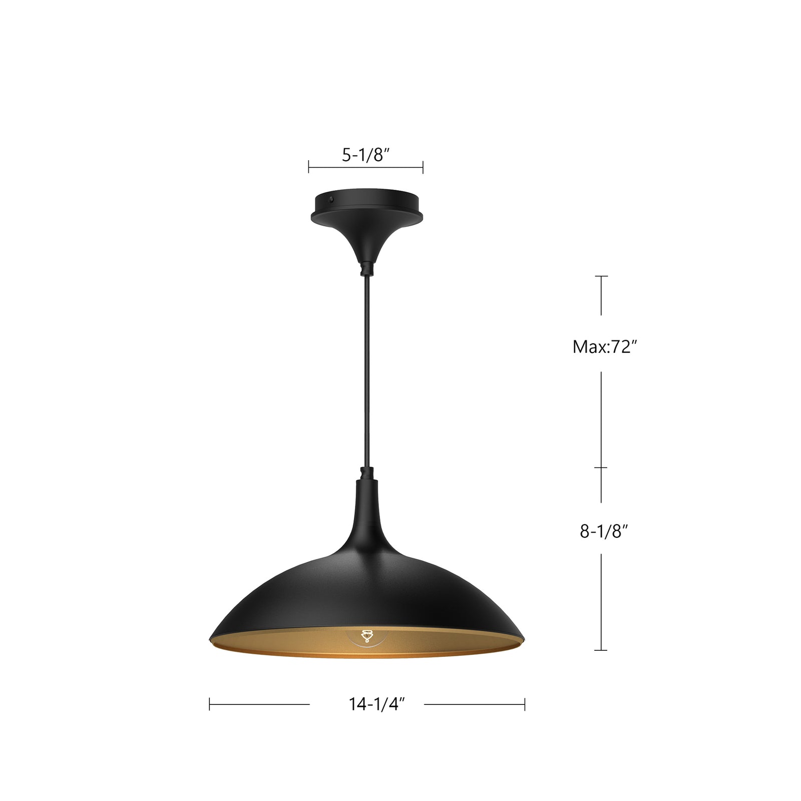 Abel 14-in Matte Black 1 Light Pendant