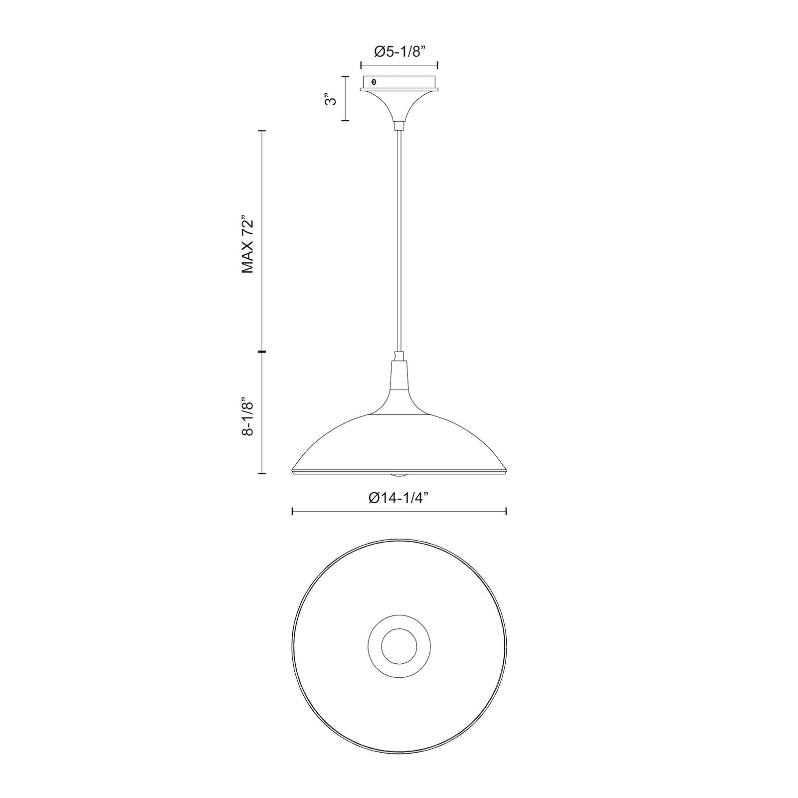 Abel 14-in Matte Black 1 Light Pendant