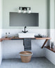 Addison 22-in Clear Glass/Matte Black 3 Lights Vanity