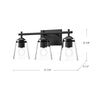 Addison 22-in Aged Gold/Clear Glass 3 Lights Vanity