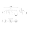 Addison 22-in Aged Gold/Clear Glass 3 Lights Vanity