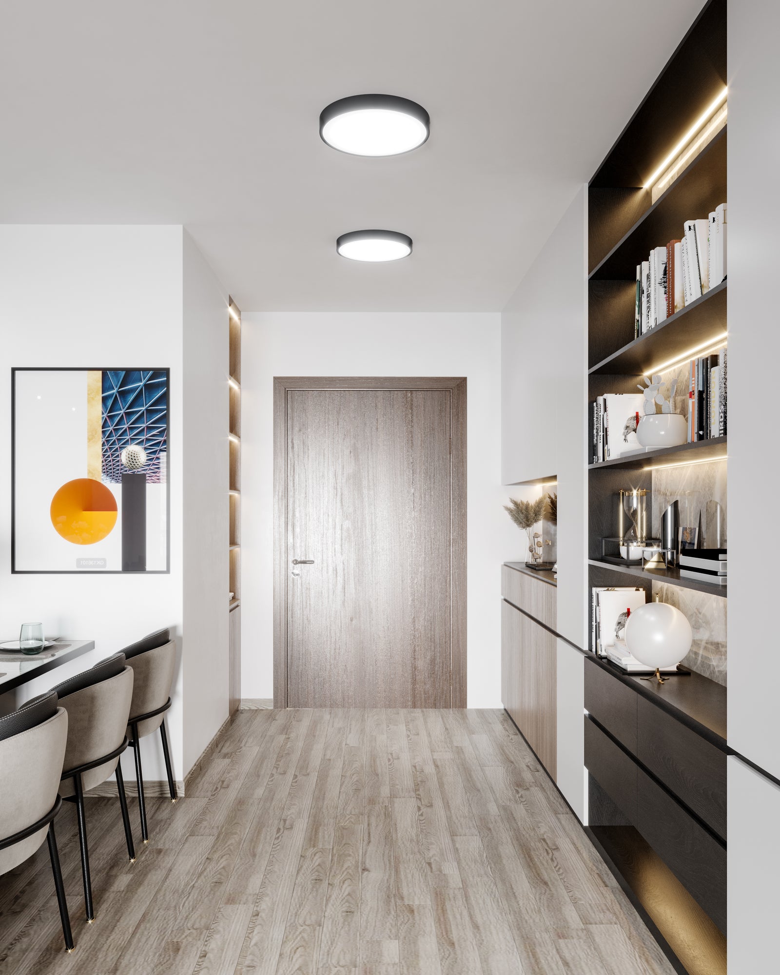 Adelaide 15-in Matte Black LED Flush Mount