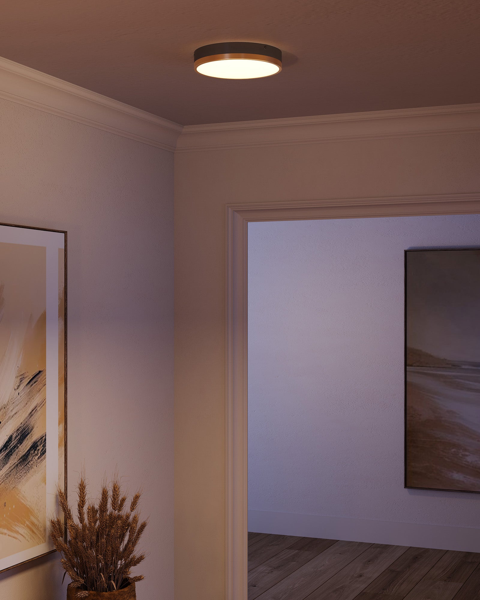 Adelaide 11-in Aged Gold/Matte Black LED Flush Mount