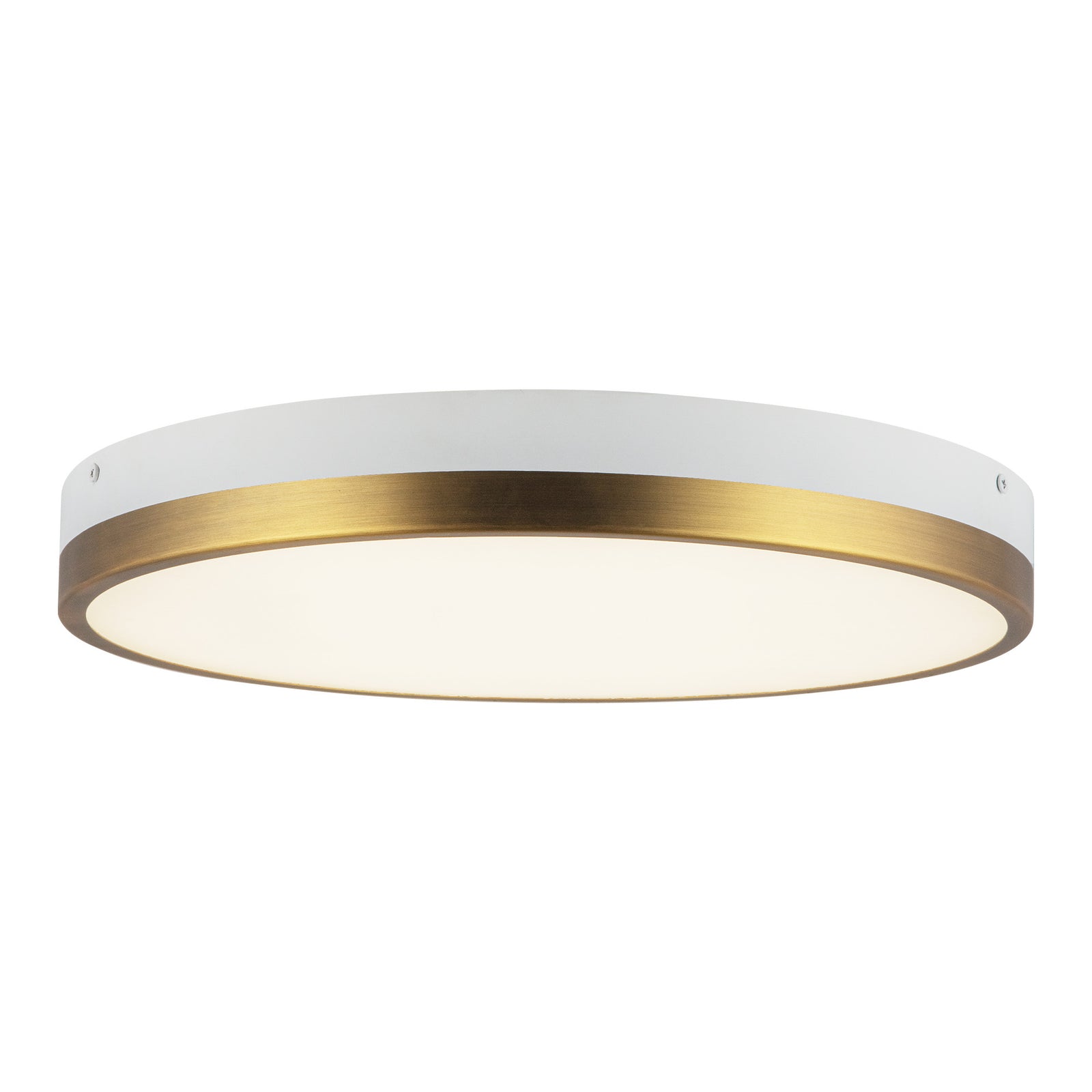 Adelaide 15-in Aged Gold/White LED Flush Mount