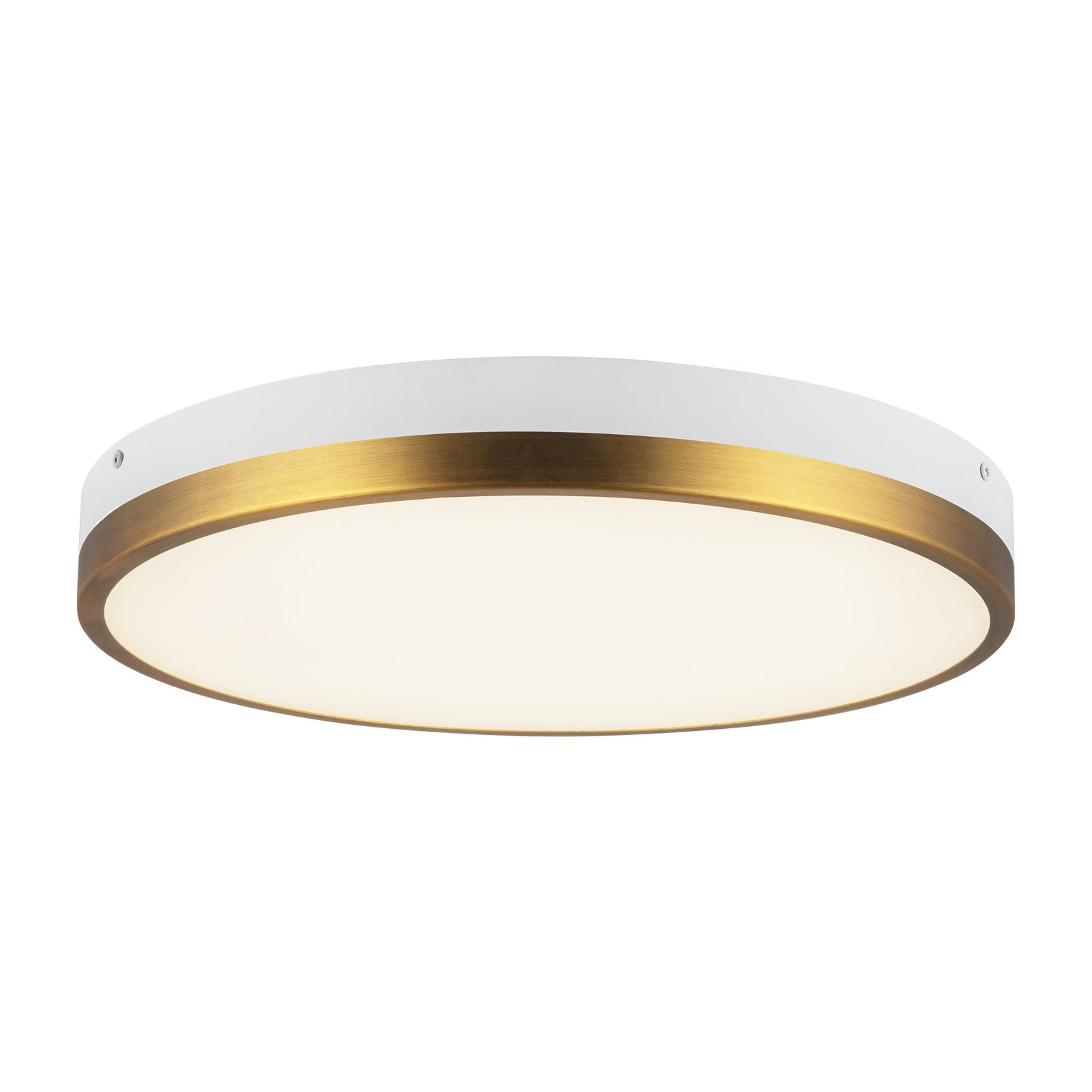 Adelaide 15-in Aged Gold/White LED Flush Mount