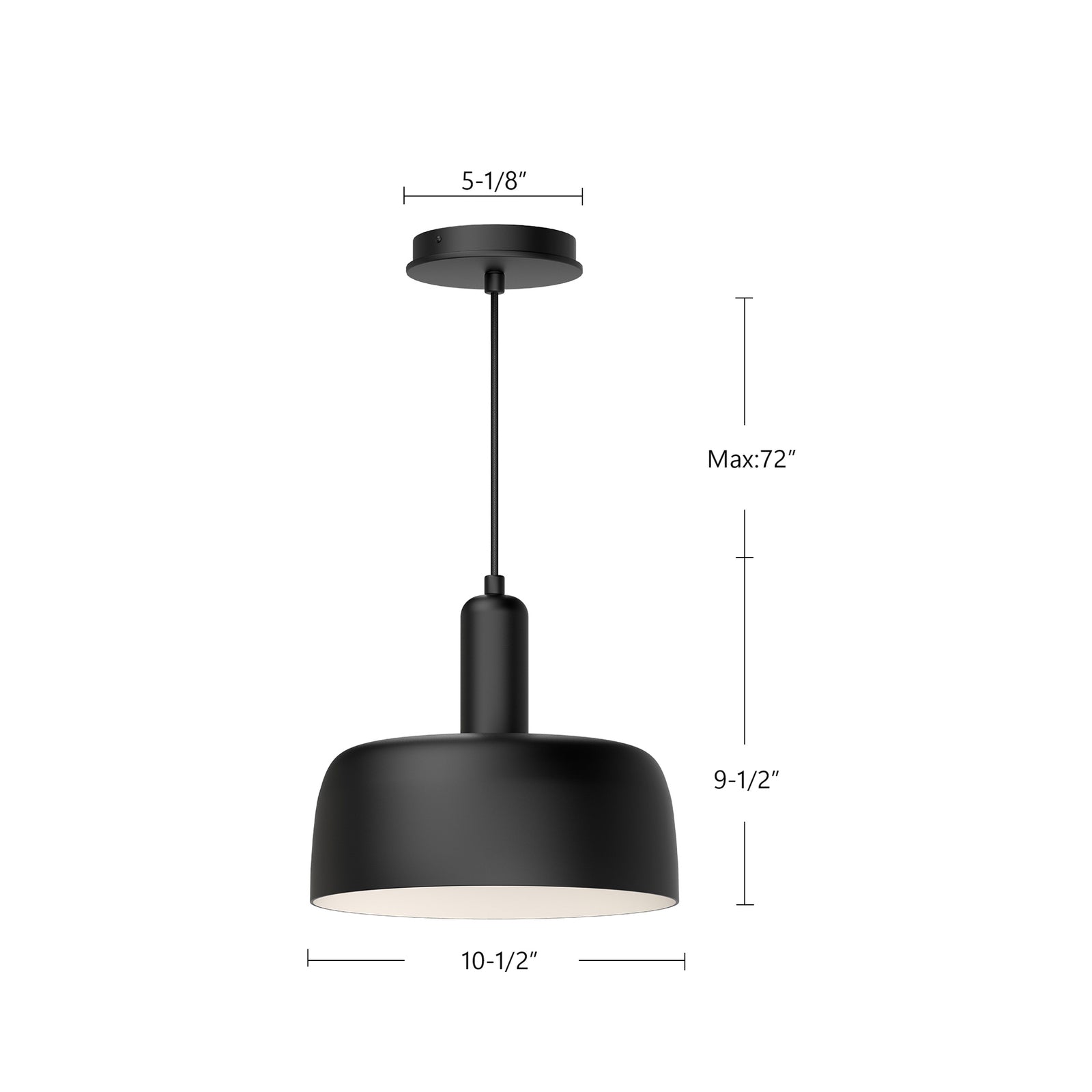 Adriano 10-in White 1 Light Pendant