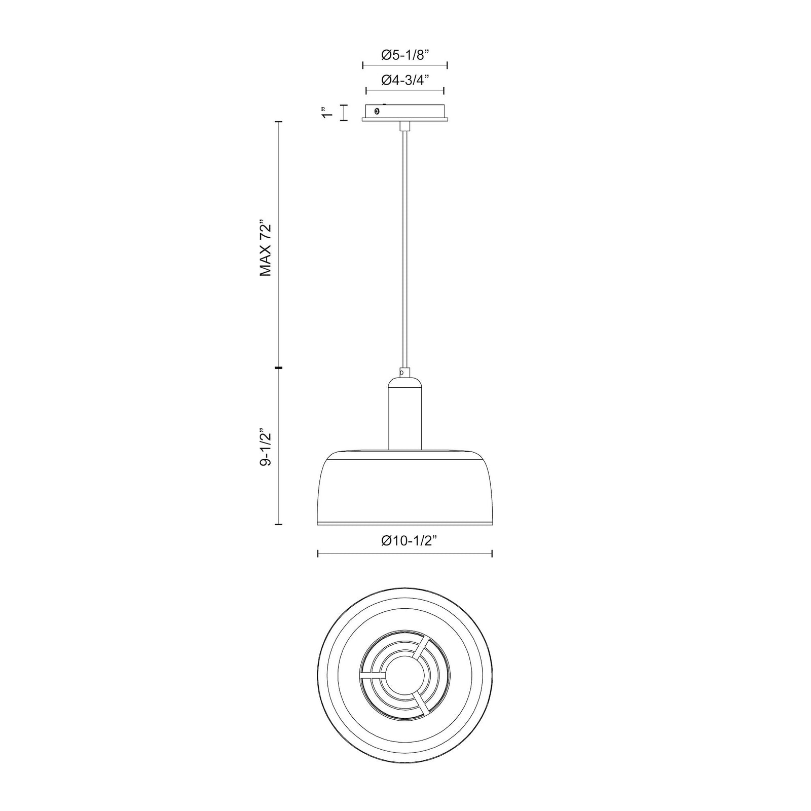 Adriano 10-in White 1 Light Pendant