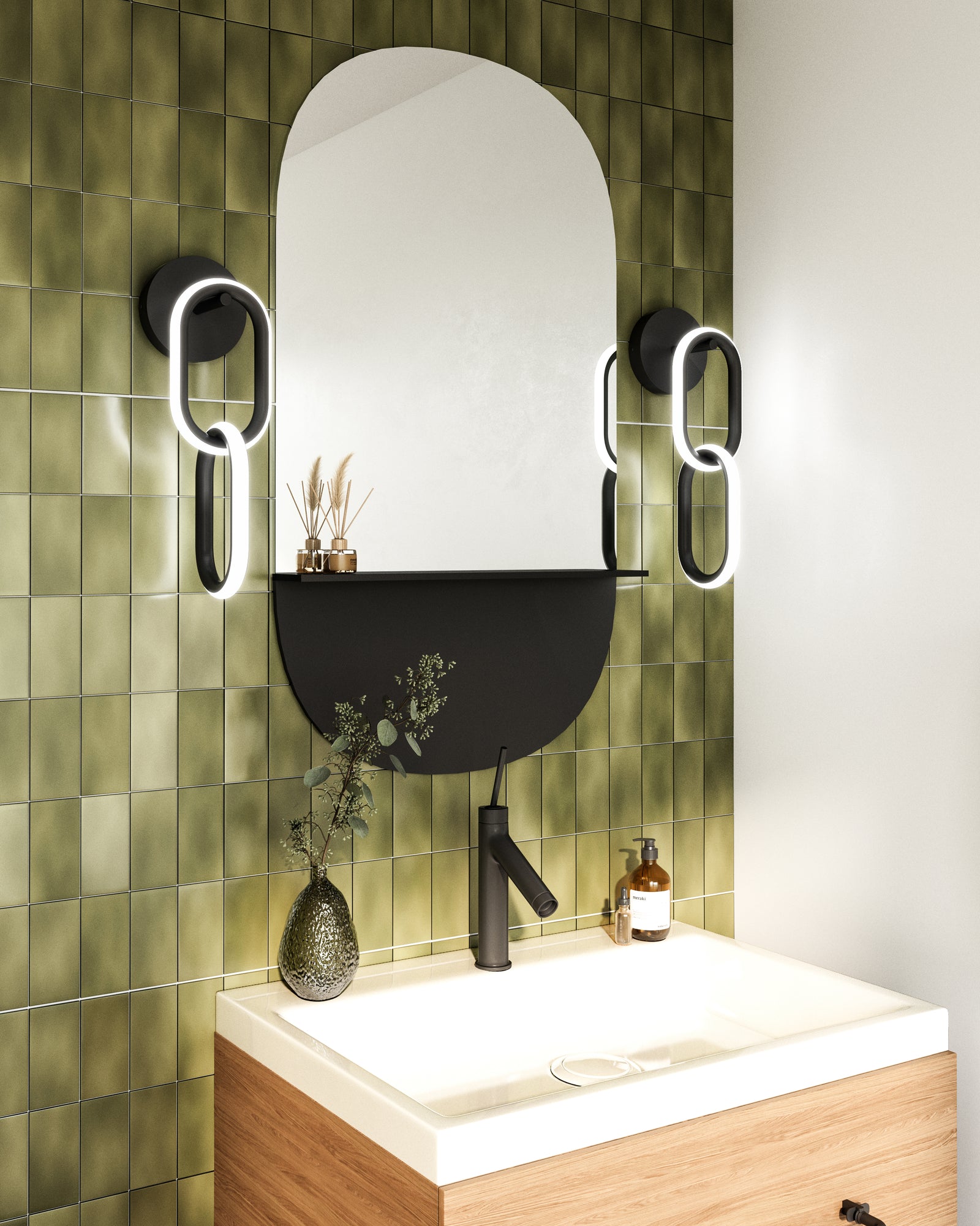 Airen 17-in Black LED Wall Sconce