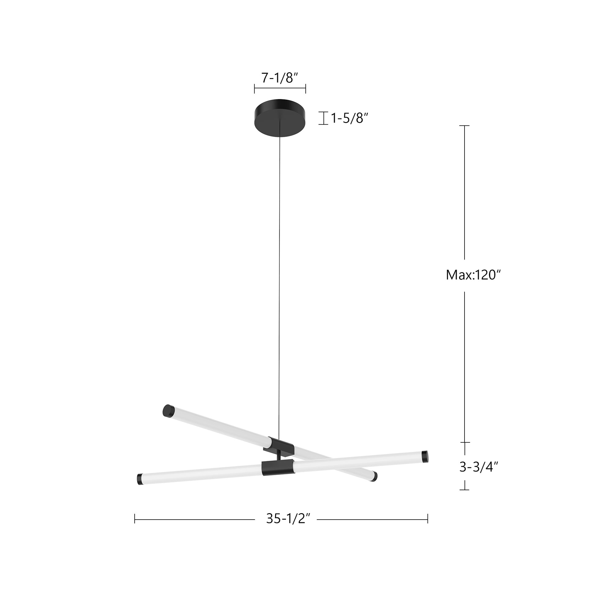 Akari 37-in Brushed Nickel LED Chandeliers – Vista Lighting