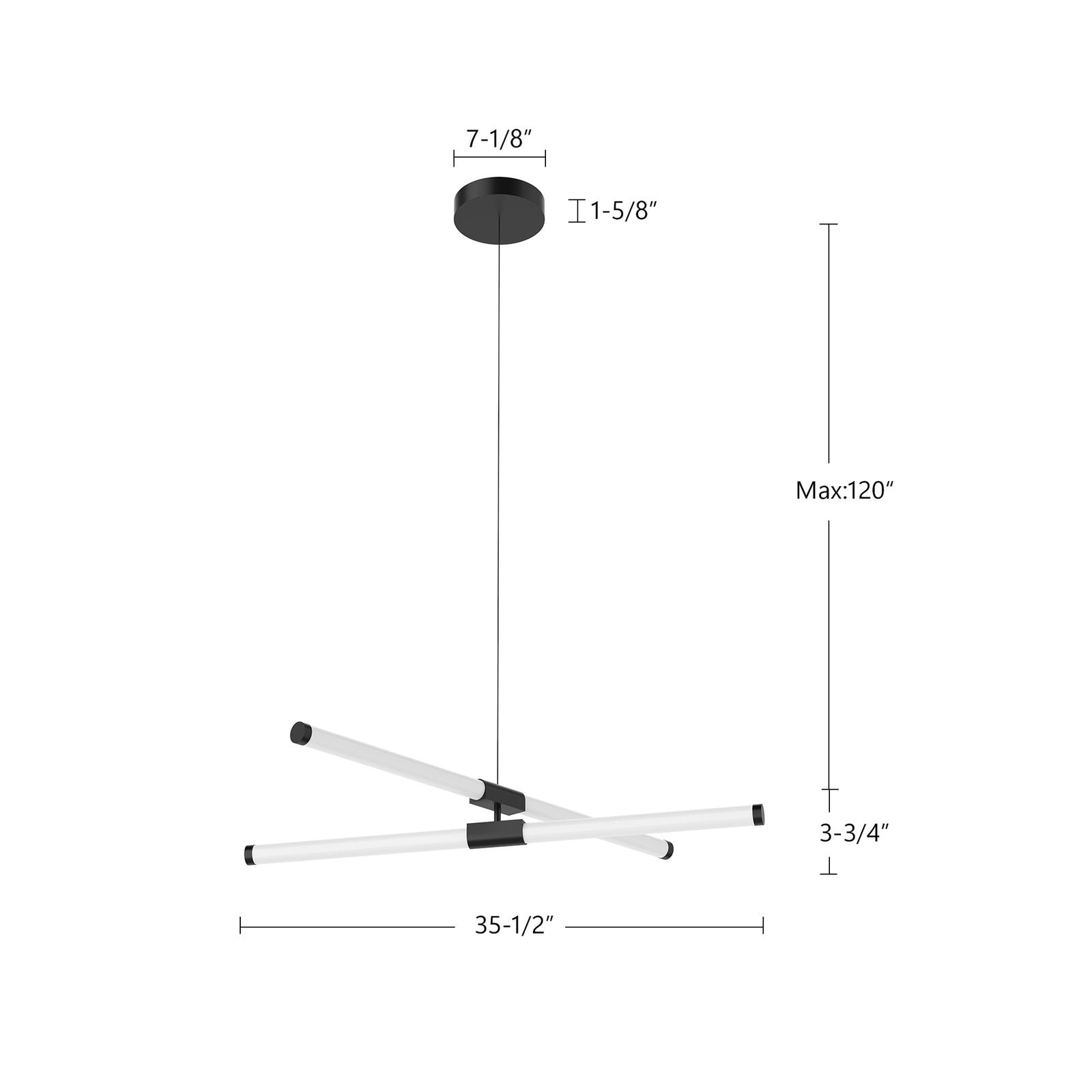 Akari 37-in Black LED Chandeliers