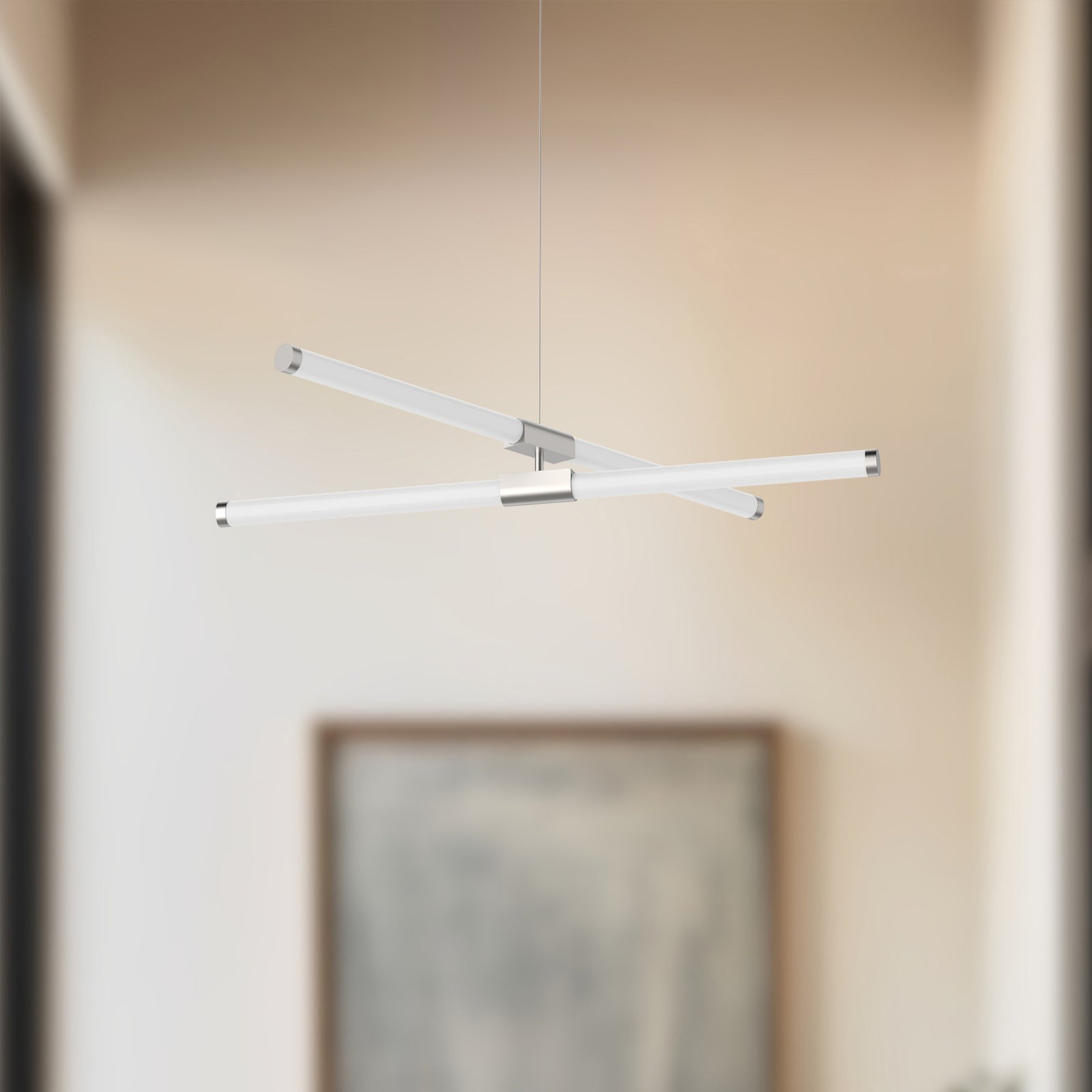 Akari 37-in Brushed Nickel LED Chandeliers