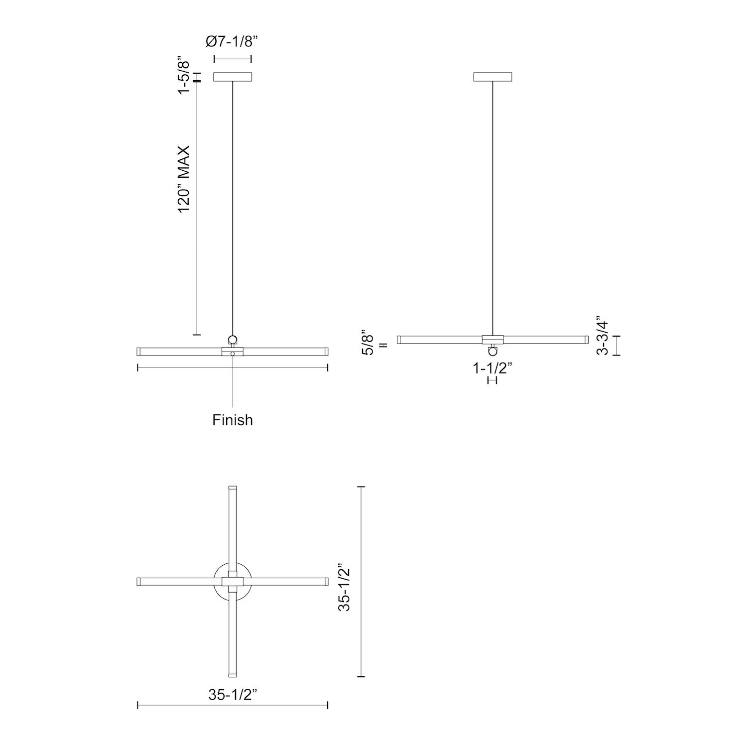 Akari 37-in Black LED Chandeliers