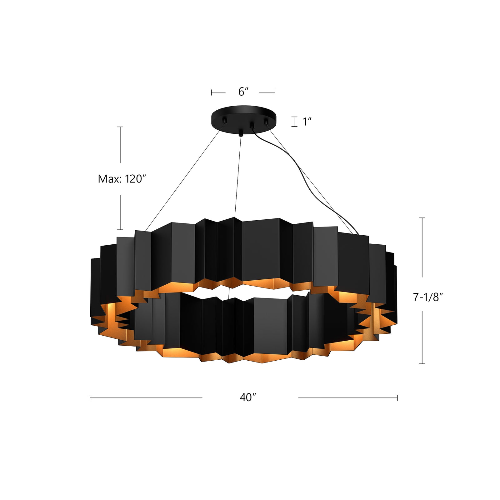 Akira 40-in Black/Gold 12 Lights Chandeliers