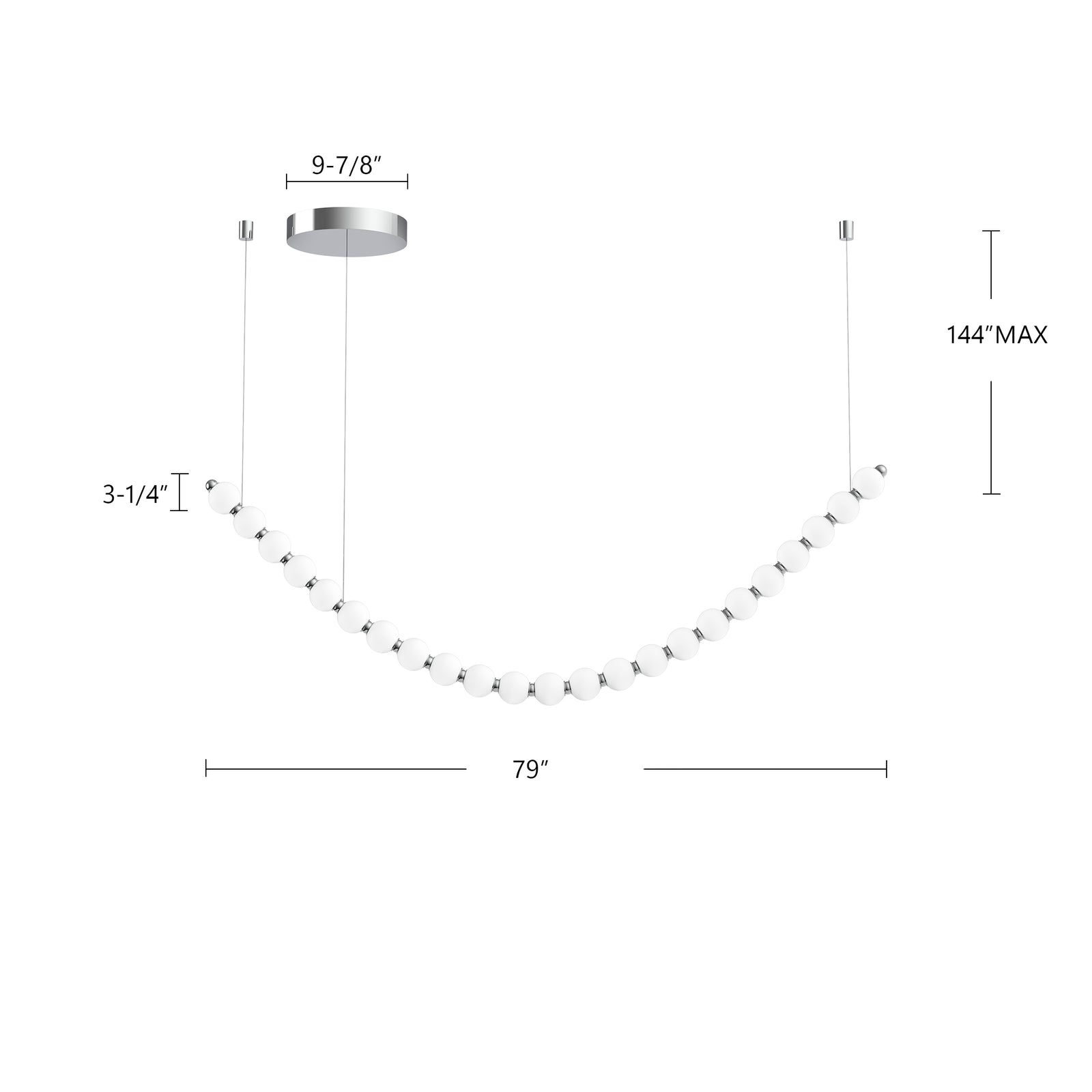Akoya 79-in Chrome LED Chandeliers