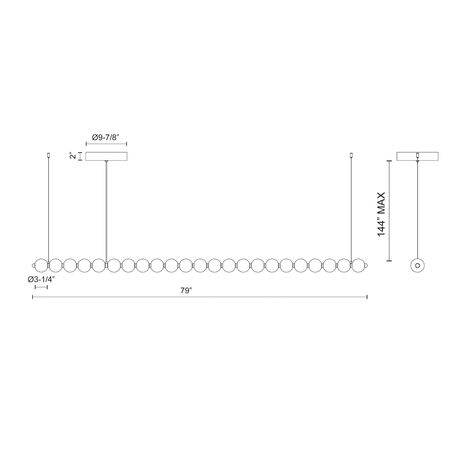 Akoya 79-in Chrome LED Chandeliers