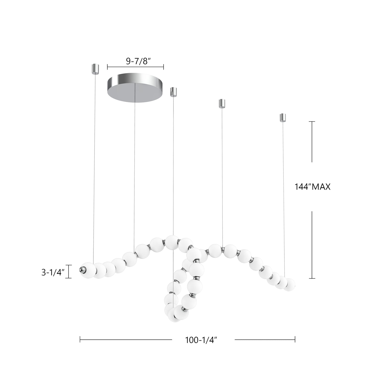 Akoya 100-in Chrome LED Chandeliers