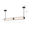 Alai 47-in Vintage Brass/Ribbed Glass LED Linear Pendant